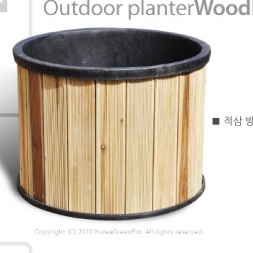 원목*PE세라믹*/원형분소/630*500/도로화분/미송/주문생산/택배착불